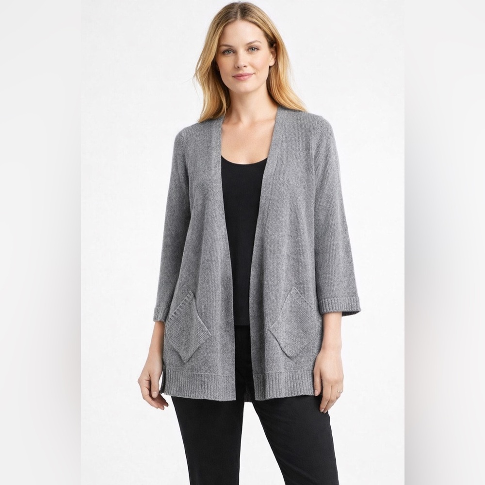 Eileen Fisher Heather Gray Knit Cardigan